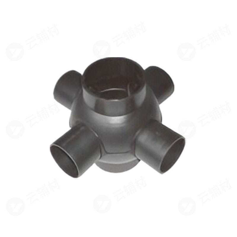 联塑HDPE管件 90多出口球通（六通）DN160x50